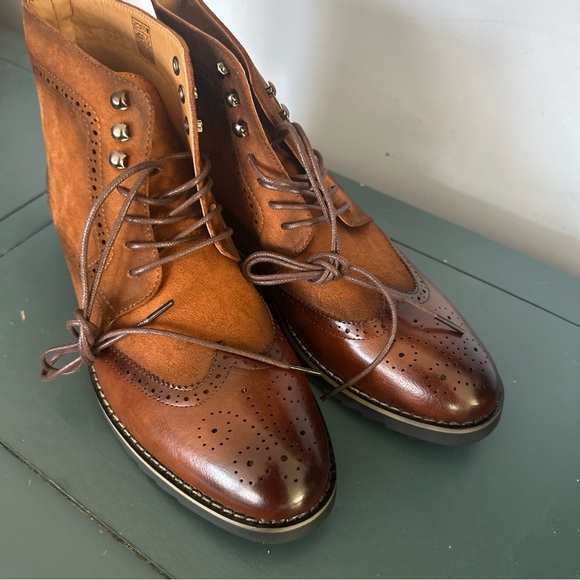 Brown Leather Brogue Boots main image 6